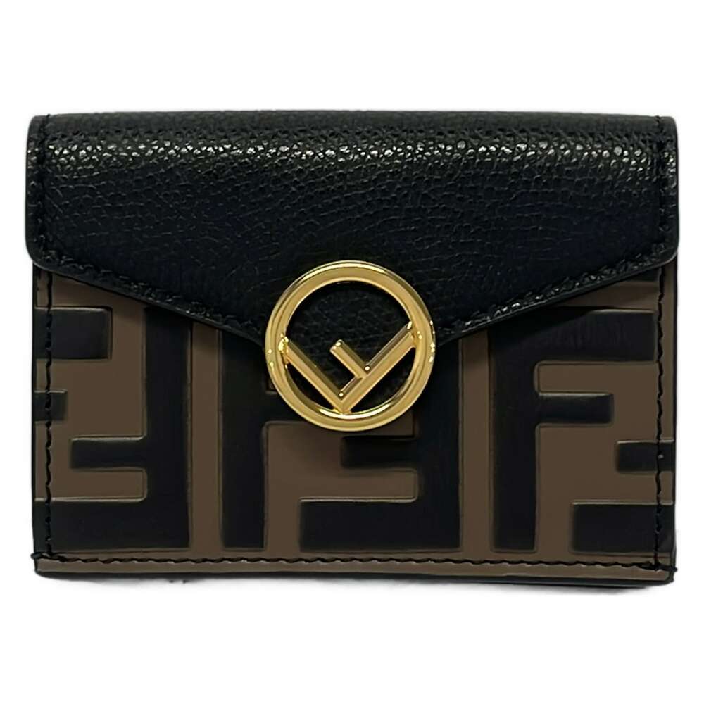 Fendi F is Fendi Trifold Wallet 8M0395 Black Dark Brown